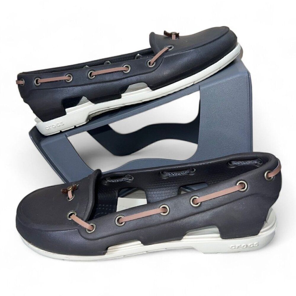 Crocs Beach Line Boat Shoes Brown /‎ Tan Women's 6